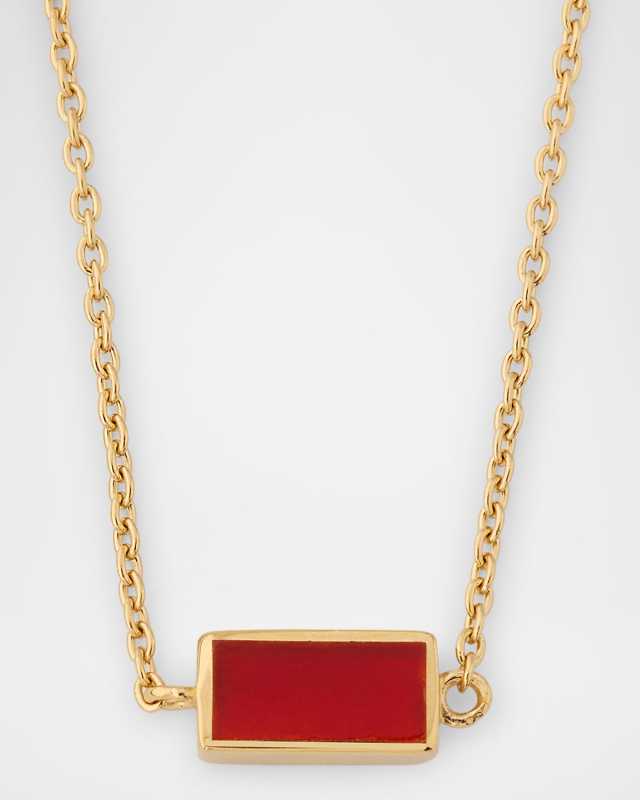 Single Station Rectangle Dash Necklace